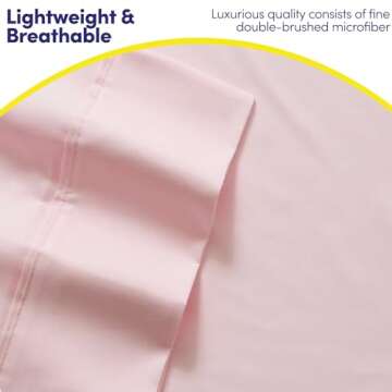 Queen Sheets Pale Pink - 6 Piece 1500 Supreme Collection Fine Brushed Microfiber Deep Pocket Queen Sheet Set Bedding - 2 Extra Pillow Cases, Great Value, Queen, Pale Pink