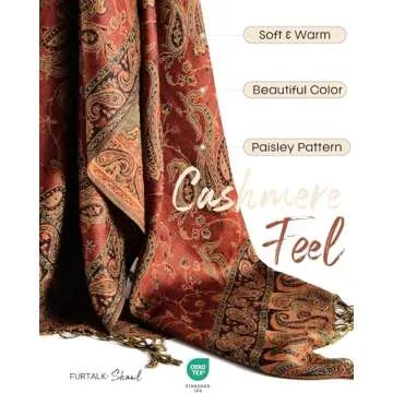 FURTALK Cashmere Feel Pashmina Scarf for Women