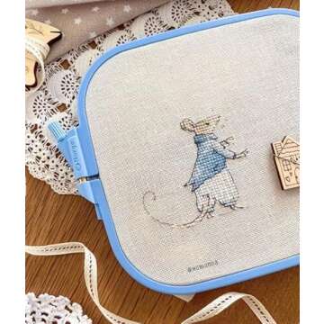 Nurge Blue Embroidery Hoops Set for Crafting Projects