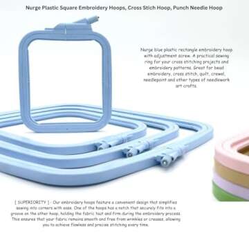 Nurge Blue Embroidery Hoops Set for Crafting Projects