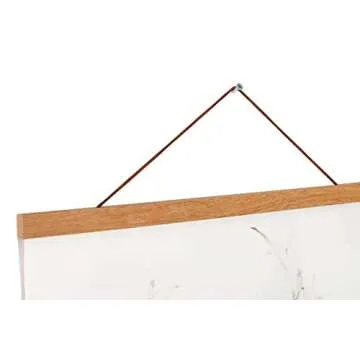 Artmag Magnetic Poster Hanger Frame, 13x19 13x22 13x24 Light Wood Wooden Magnet Canvas Artwork Print Poster Hangers Frames Hanging Kit (Teak Wood, 13")