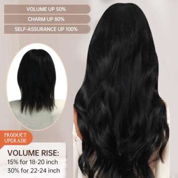 Sunny Hair Clip in Hair Extensions Straight Human Hair Clip in Extensions Remy Clip in Hair Extensions Real Human Hair Extensions Clip ins Jet Black for Women 24inch