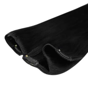 Sunny Hair Clip in Hair Extensions Straight Human Hair Clip in Extensions Remy Clip in Hair Extensions Real Human Hair Extensions Clip ins Jet Black for Women 24inch