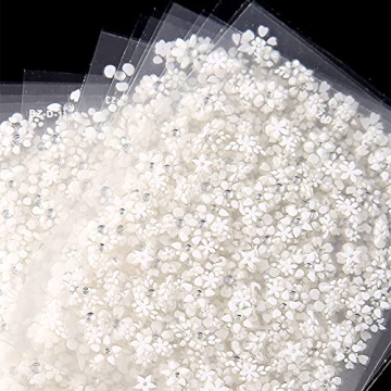 Gorgeous Flower Nail Art Stickers with Rhinestones for Manicure