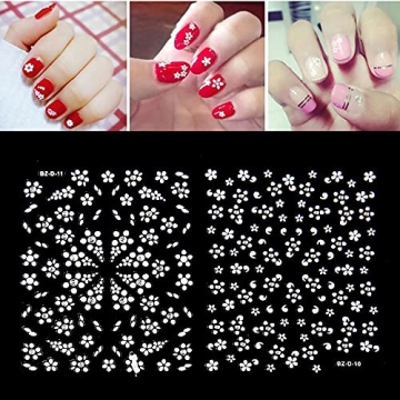 Gorgeous Flower Nail Art Stickers with Rhinestones for Manicure
