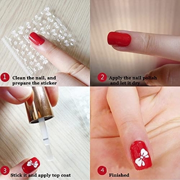 Gorgeous Flower Nail Art Stickers with Rhinestones for Manicure