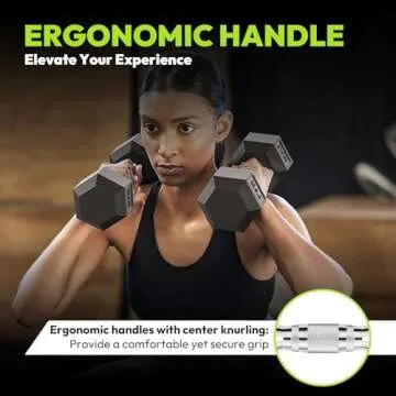 Hex Dumbbell Rubber Encased Dumbbell Strength Training Hex Dumbbell, Hand Weight For Workout & Exercise/Pair of 8LB