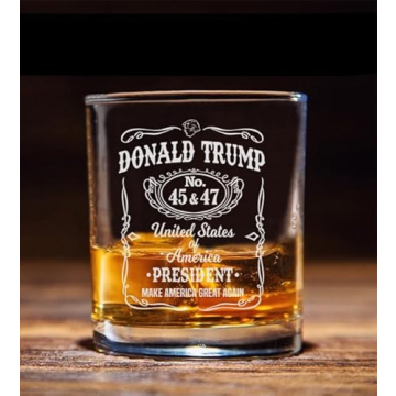 NeeNoNex Donald Trump Laser Engraved Whiskey Glass, Right Wing Conservative Gift