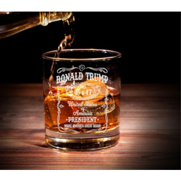 Trump Laser Engraved Whiskey Glass for Conservatives