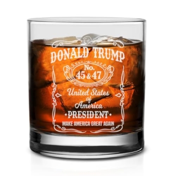Trump Laser Engraved Whiskey Glass for Conservatives