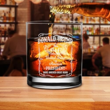 Trump Laser Engraved Whiskey Glass for Conservatives