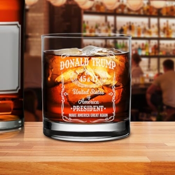 Trump Laser Engraved Whiskey Glass for Conservatives
