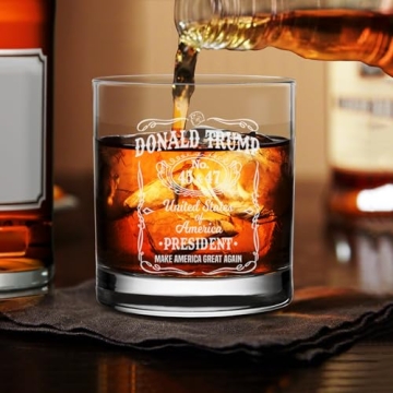 Trump Laser Engraved Whiskey Glass for Conservatives