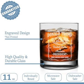 Trump Laser Engraved Whiskey Glass for Conservatives