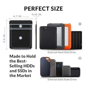 Afterplug 2-Pocket Adhesive Pouch for Laptop Accessories