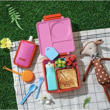 Omie OmieChill | Travel Food Pouch Cooler | Fits Standard 3.5-4 oz Food Pouches | 100% Nylon Sleeve with Freezable Pack (Pink)