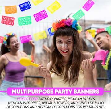 Vibrant MexFabricSupplies Papel Picado Banners for Parties