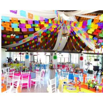 Vibrant MexFabricSupplies Papel Picado Banners for Parties