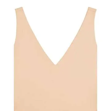 REORIA Women's Summer Sexy Plunge Deep V Neck Sleeveless Double Lined One Piece Tank Tops Thong Bodysuits Leotards for Going Out Nude Plus Size 2X-Large