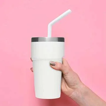 Senneny 6 Silicone Drinking Straws - Reusable & BPA Free