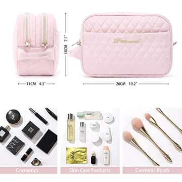 Large Waterproof Makeup Bag for Travel and Organization