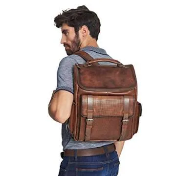 Premium Leather Backpack for Work and Travel