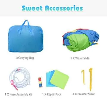 BOUNTECH Inflatable Hippo Themed Water Slide for Kids