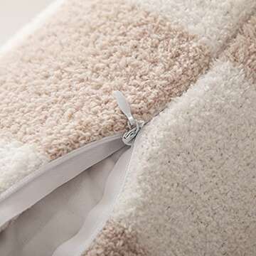 NIDITW Ultra Soft Khaki Checkerboard Pillow Covers