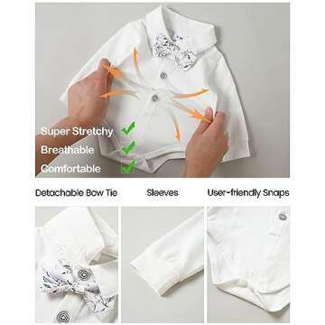 YALLET Baby Boy Clothes Suit 0-24 Months Infant Gentleman Outfits Formal Dress Shirt+Bowtie+Vest+Pants Set Baby Wedding Suits Green