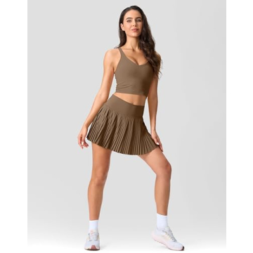 Stylish SANTINY Women's Pleated Tennis Skirt with Pockets