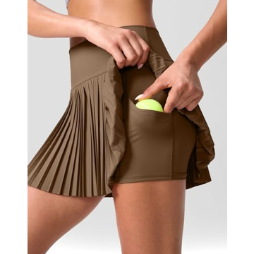 Stylish SANTINY Women's Pleated Tennis Skirt with Pockets