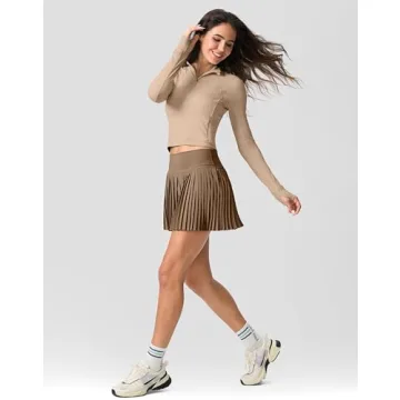 Stylish SANTINY Women's Pleated Tennis Skirt with Pockets
