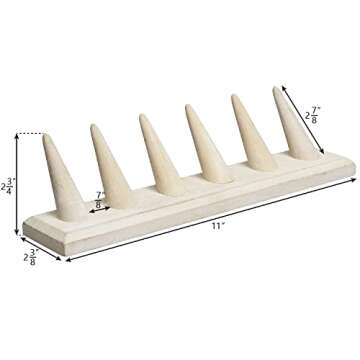 MOOCA 2 Pcs Set Finger Ring Stand Jewelry Display Holder Showcase Display Stands, 11 x 2 1/4 x 2 3/4...