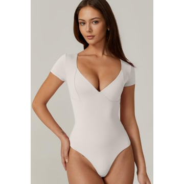 QINSEN V Neck Bodysuit - Stylish & Comfortable