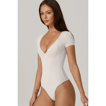 QINSEN V Neck Bodysuit - Stylish & Comfortable