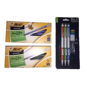 Secondary School Supply Pack - 25 Essential Items for College, High School or Middle School. Includes Pencils, Paper, Binders, Notebooks, Folders and More! 25 Piece Bundle