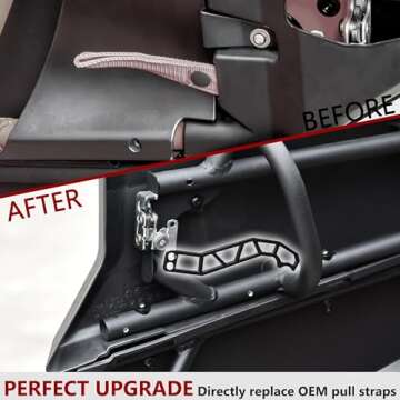 UTVSXPERT UTV Metal Door Handle Latches for Maverick X3 17-24, 4 PCS Black Powder Coating Custom Doo...