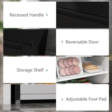 HOMCOM 3.0 Cu Ft Upright Freezer Compact Energy-Saving Quiet