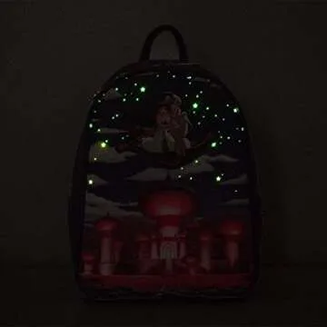 Loungefly Disney Glow in the Dark Aladdin and Jasmine Magic Carpet Ride Backpack