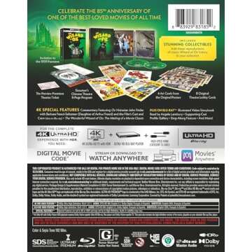 Wizard of OZ: 85th Anniversary Theater Edition (4KUHD + BD + DIG/Steelbook) [Blu-ray]