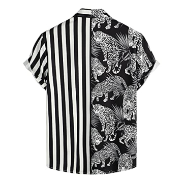 VATPAVE Men's Hawaiian Flamingo Shirt Summer Beach Style