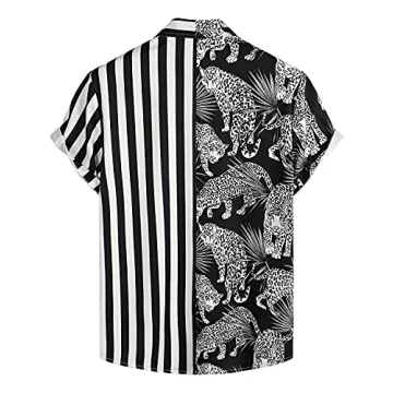 VATPAVE Men's Hawaiian Flamingo Shirt Summer Beach Style