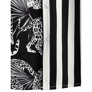 VATPAVE Men's Hawaiian Flamingo Shirt Summer Beach Style