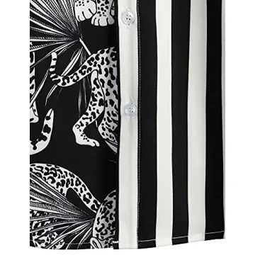 VATPAVE Men's Hawaiian Flamingo Shirt Summer Beach Style