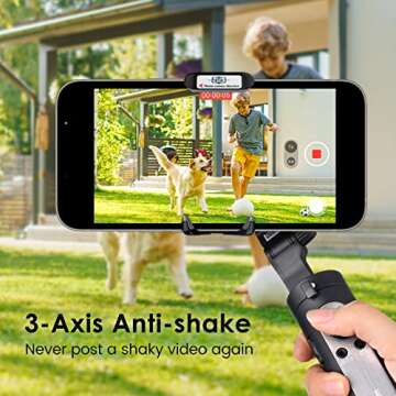 3-Axis Gimbal Stabilizer for Smartphone - 0.5lbs Lightweight Foldable Phone Gimbal w/Auto Inception Dolly-Zoom Time-Lapse, Handheld Gimbal for iPhone 12 pro max/11/Xs Max/Samsung - Hohem iSteady X