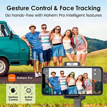 3-Axis Gimbal Stabilizer for Smartphone - 0.5lbs Lightweight Foldable Phone Gimbal w/Auto Inception Dolly-Zoom Time-Lapse, Handheld Gimbal for iPhone 12 pro max/11/Xs Max/Samsung - Hohem iSteady X