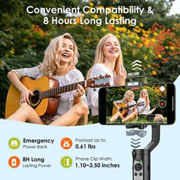 3-Axis Gimbal Stabilizer for Smartphone - 0.5lbs Lightweight Foldable Phone Gimbal w/Auto Inception Dolly-Zoom Time-Lapse, Handheld Gimbal for iPhone 12 pro max/11/Xs Max/Samsung - Hohem iSteady X