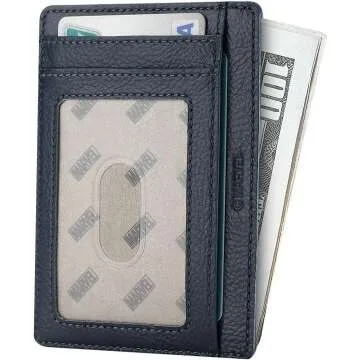 Captain America Leather Wallet - Slim RFID Blocking