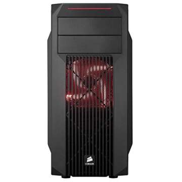 Corsair CC-9011051-WWCORSAIR Carbide SPEC-02 Mid-Tower Gaming Case, Red LED Fan