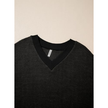 Stylish Dokotoo Women's V Neck Waffle Knit Tops 2024